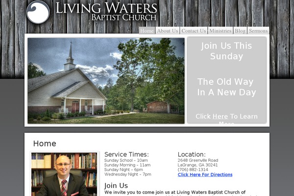 livingwatersbaptist.com site used Murtaugh HTML5-Reset-WordPress-Theme