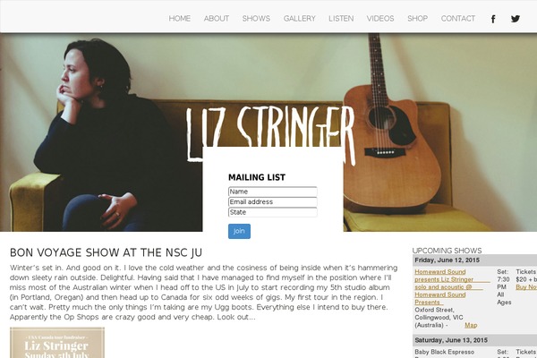 lizstringer.com site used Lizstringer