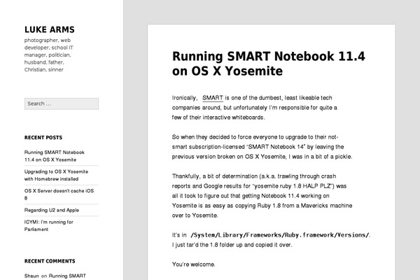 WordPress website example screenshot