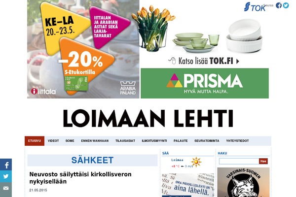 loimaanlehti.fi site used Ts-asiakaspalvelu
