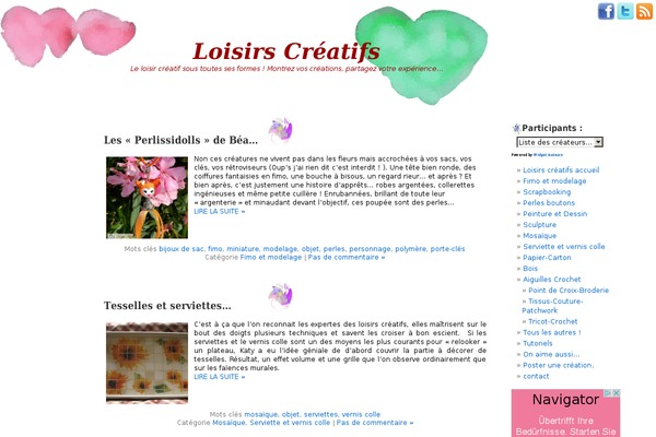 loisirscreatifs.biz site used Flowery