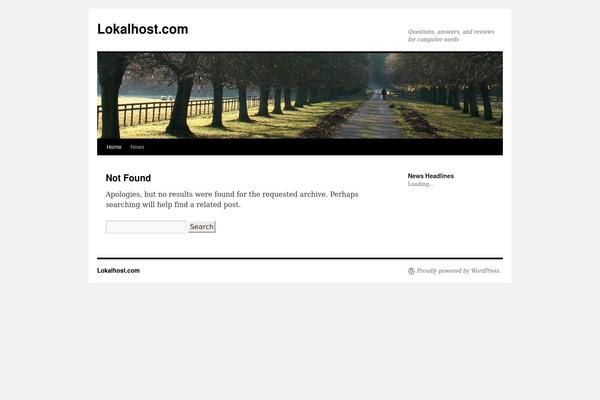 Twenty Ten theme site design template sample