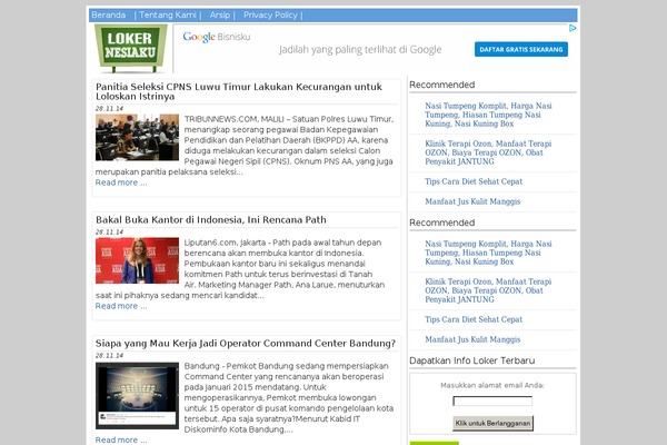 WordPress website example screenshot