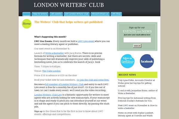 londonwritersclub.com site used Lwc