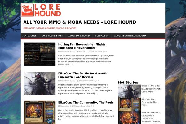 lorehound.com site used MH Magazine lite