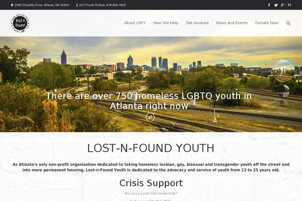 lostnfoundyouth.org site used The7