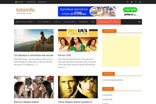 lotoinfo.org site used Orange and Black