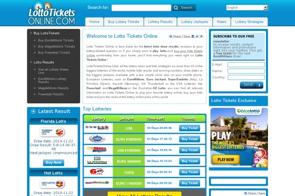 Lotto theme site design template sample