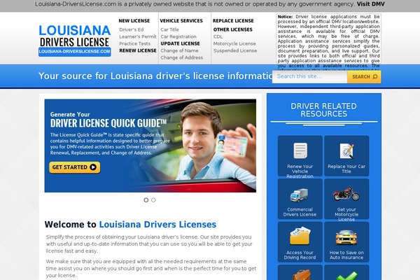 louisiana-driverslicense.com site used Floridadriverslicense