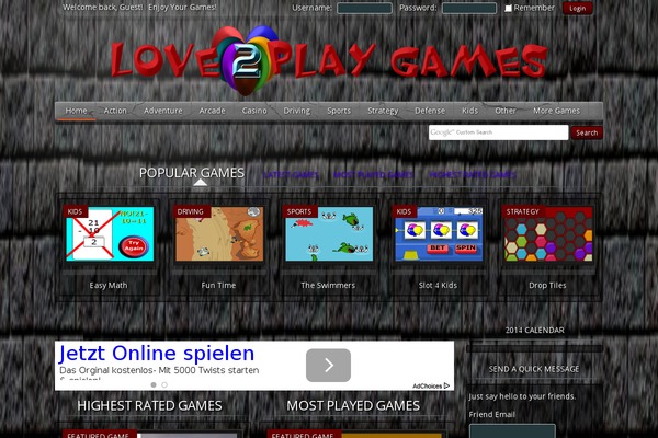 love2playgames.com site used Grungyarcade