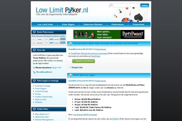lowlimitpoker.nl site used Lowlimit