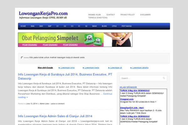 lowongankerjapro.com site used Loker