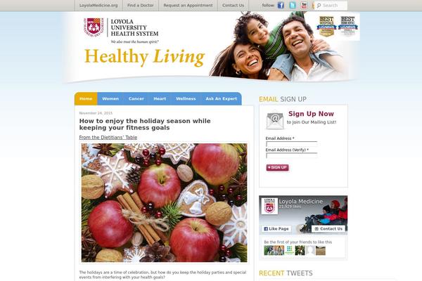 loyolahealthyliving.com site used Healthyliving2012