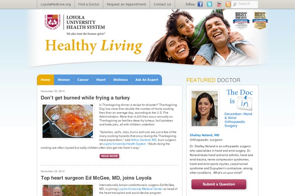 loyolahealthyliving.org site used Healthyliving2012