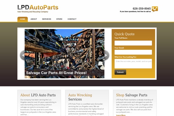 lpdautoparts.com site used Lpdtheme