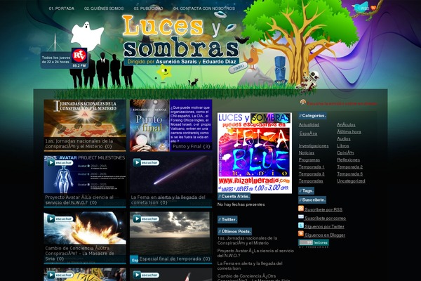 lucesysombrasradio.com site used Infinity-theme