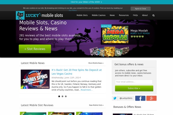 luckymobileslots.com site used Lms-bootstrap