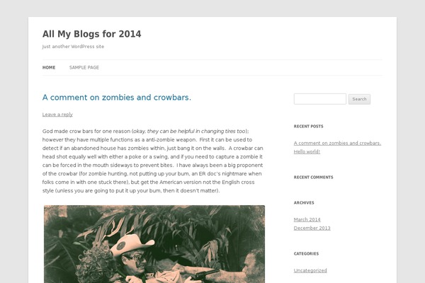 Twenty Twelve theme site design template sample