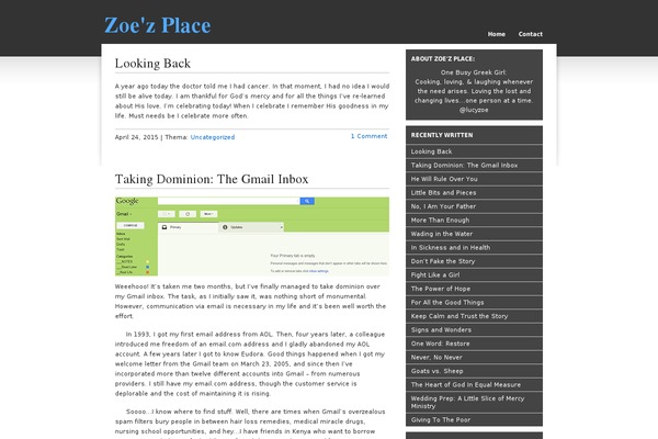lucyzoe.com site used Dropshadow-2column