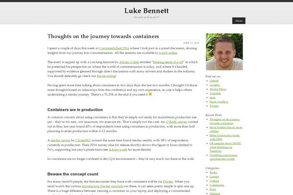 lukebennett.com site used Thematic