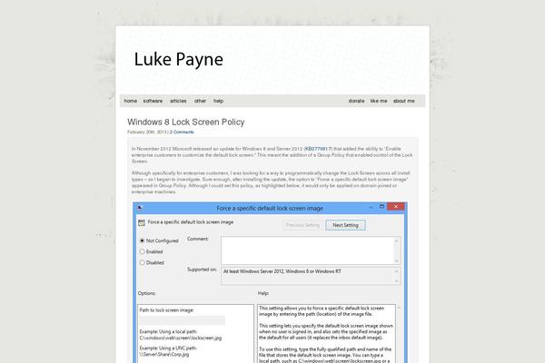 lukepaynesoftware.com site used Dirtylicious-wordpress-theme