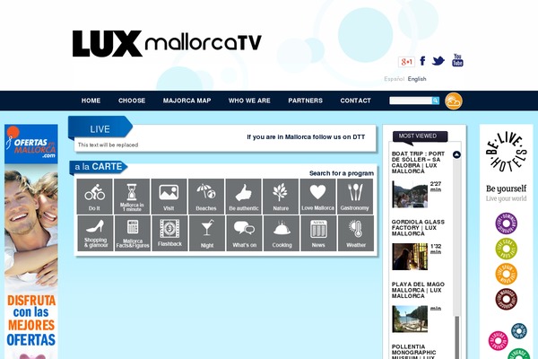 luxmallorca.tv site used Lux