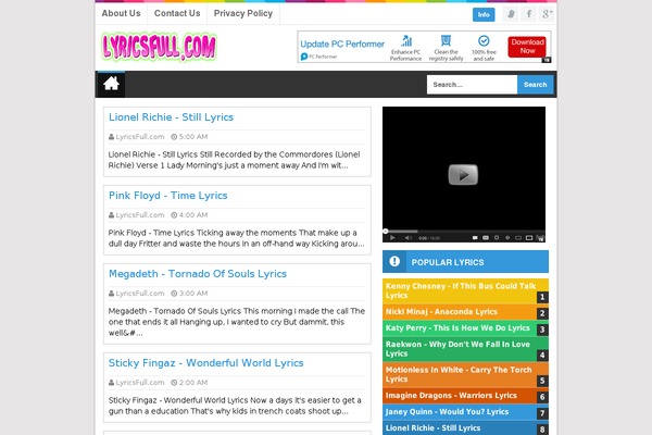 lyricsfull.com site used Dentine