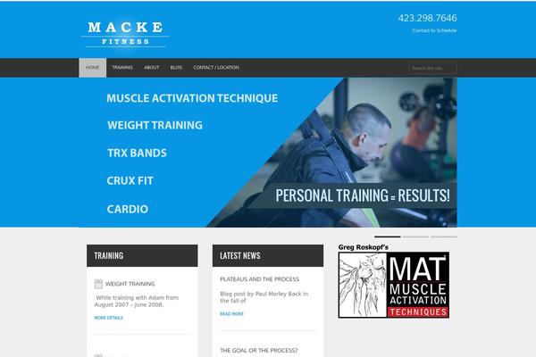 mackefitness.com site used Fitness-wp