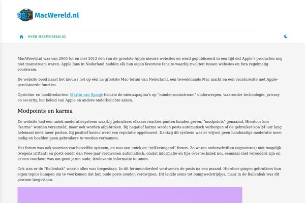 macwereld.nl site used Infinity-news-pro