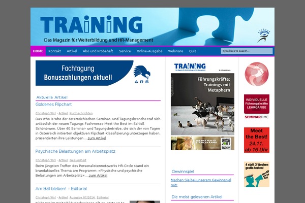 magazintraining.com site used Headway