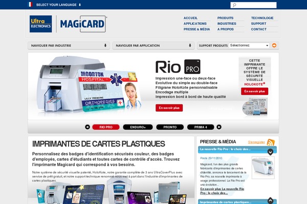 magicard.fr site used Magicard