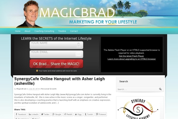 magicbrad.me site used Empowered Theme