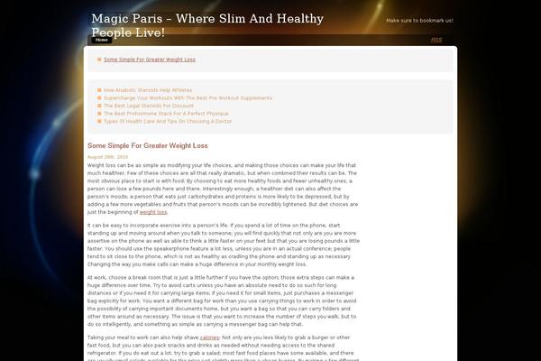 magicparis.com site used Glowing Amber