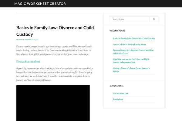 magicworksheetcreator.com site used VW Minimalist