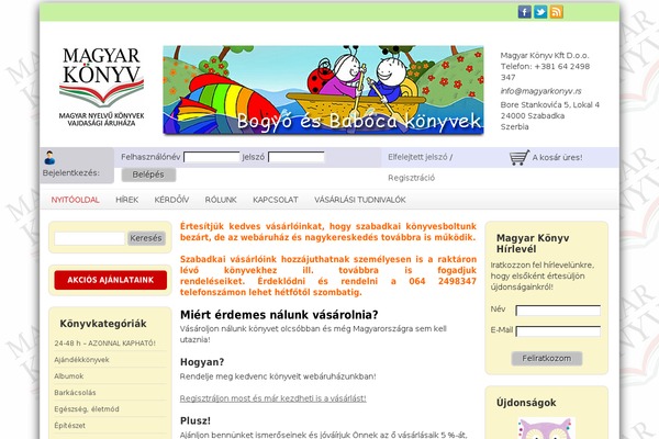 magyarkonyv.rs site used Magyarkonyv