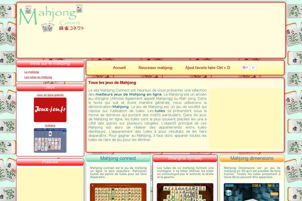 mahjong-connect.fr site used Mahjong