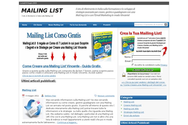 mailinglist.it site used Inove3