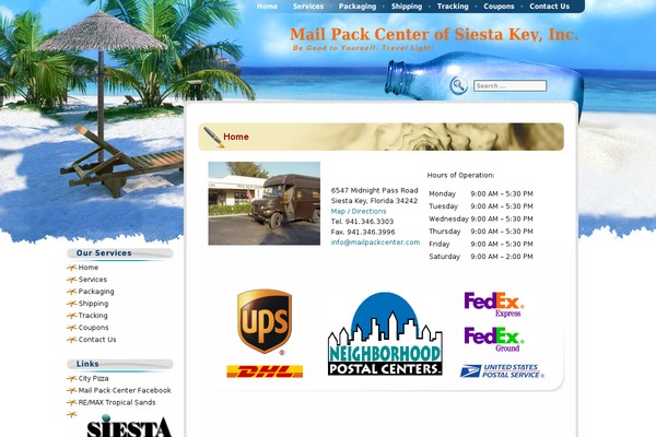 Beach Holiday theme site design template sample