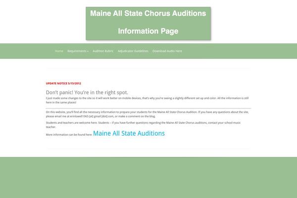 maineallstatechorusauditions.com site used Evolution