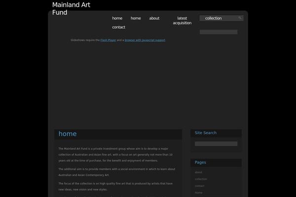 mainlandartfund.com.au site used Throughout