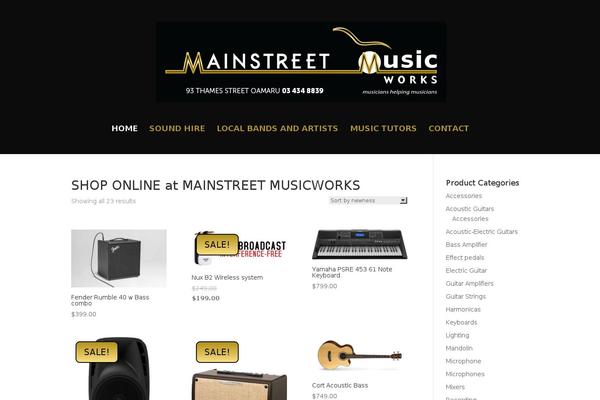 mainstreetmusic.co.nz site used Divi Child