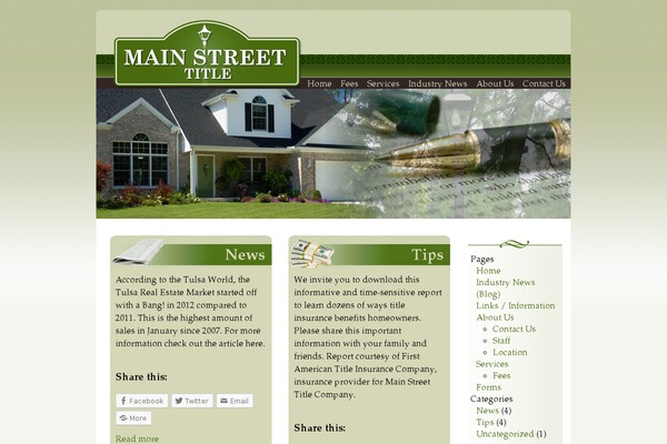 Mainstreet theme site design template sample