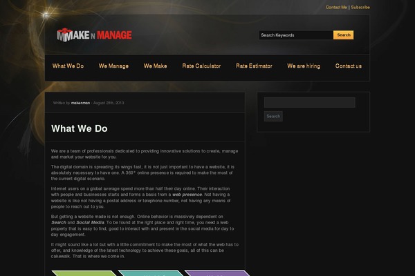 makenmanage.com site used Ambience