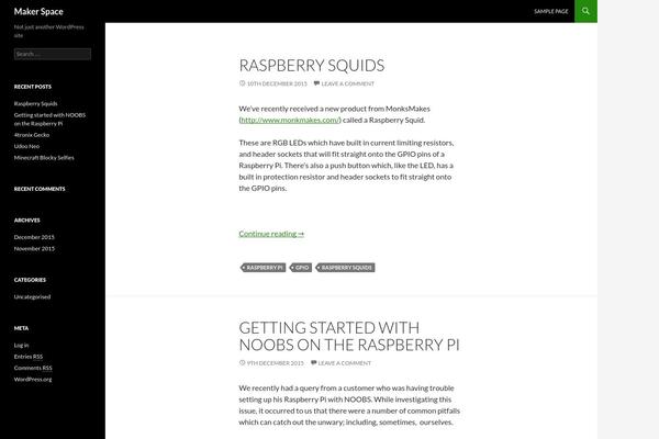 Twenty Fourteen theme site design template sample