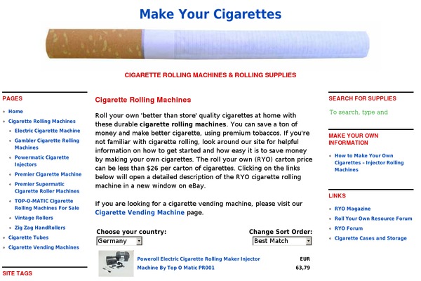 makeyourcigarettes.com site used Cutline1.2-3columnsplit
