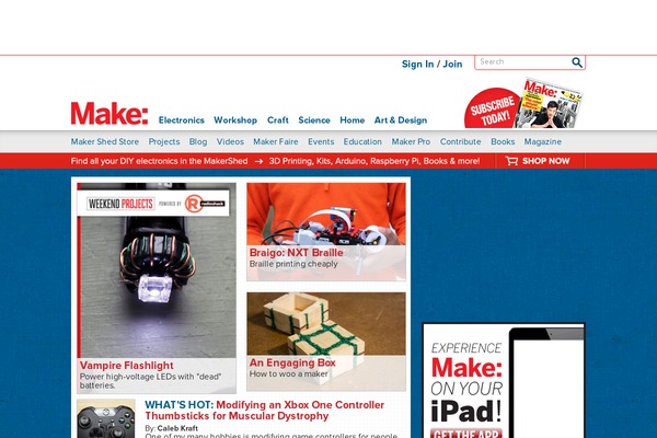 makezine.com site used News-vibrant-pro