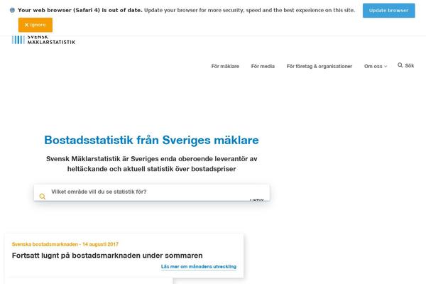 maklarstatistik.se site used Maklarstatistik