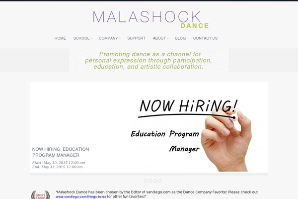 malashockdance.org site used Wpeventful
