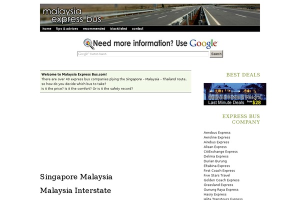 malaysiaexpressbus.com site used Bus