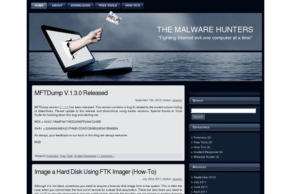 malware-hunters.net site used Computer_support